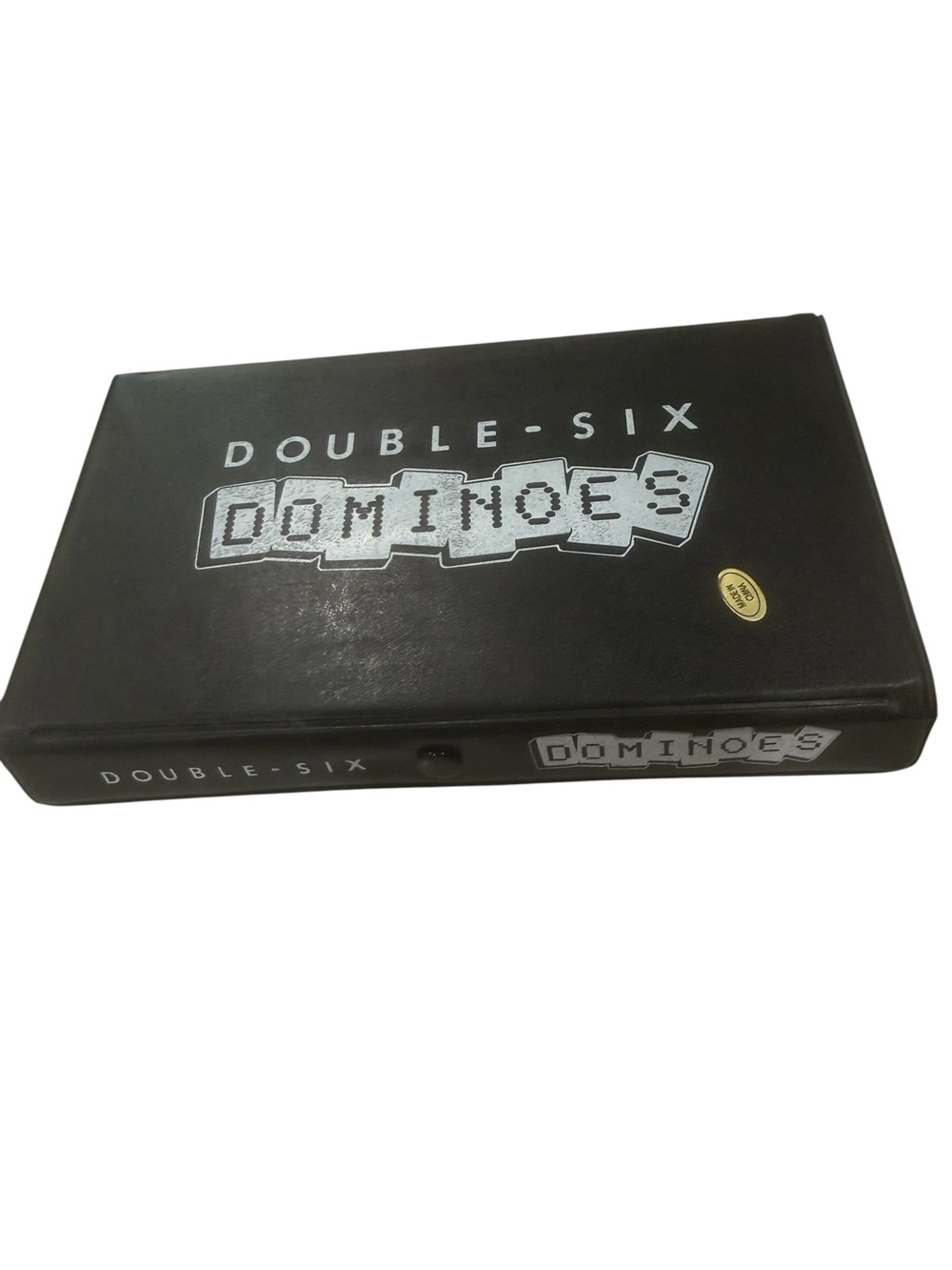 Double- Six Dominoes U.S. Playing Card Co. 28 Tiles New In Wrap Black Snap Case
